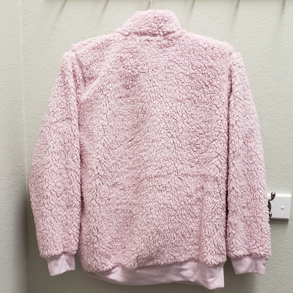 NWT Derek Heart Pink Fleece Teddy Pullover Sz Lg - Picture 5 of 6
